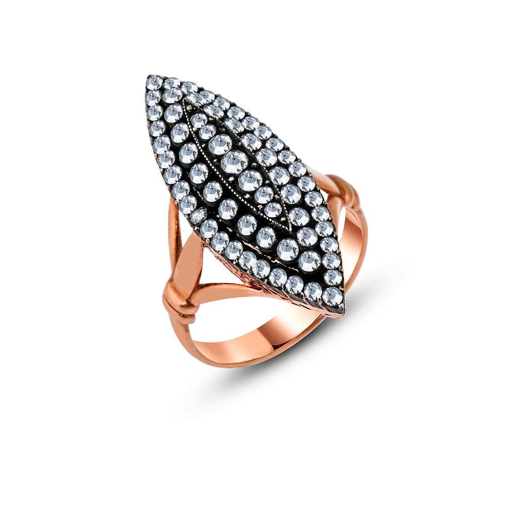 Almond Diamond Ring