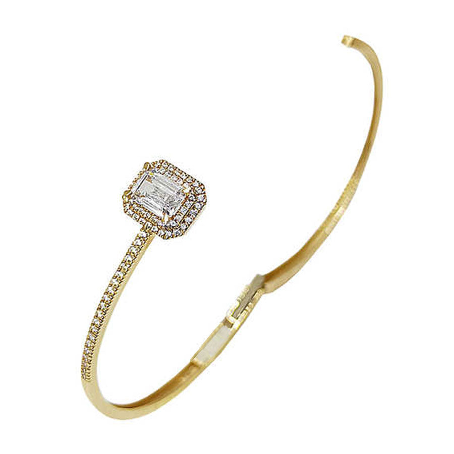 Baguette Cut Stone Cuff Bracelet
