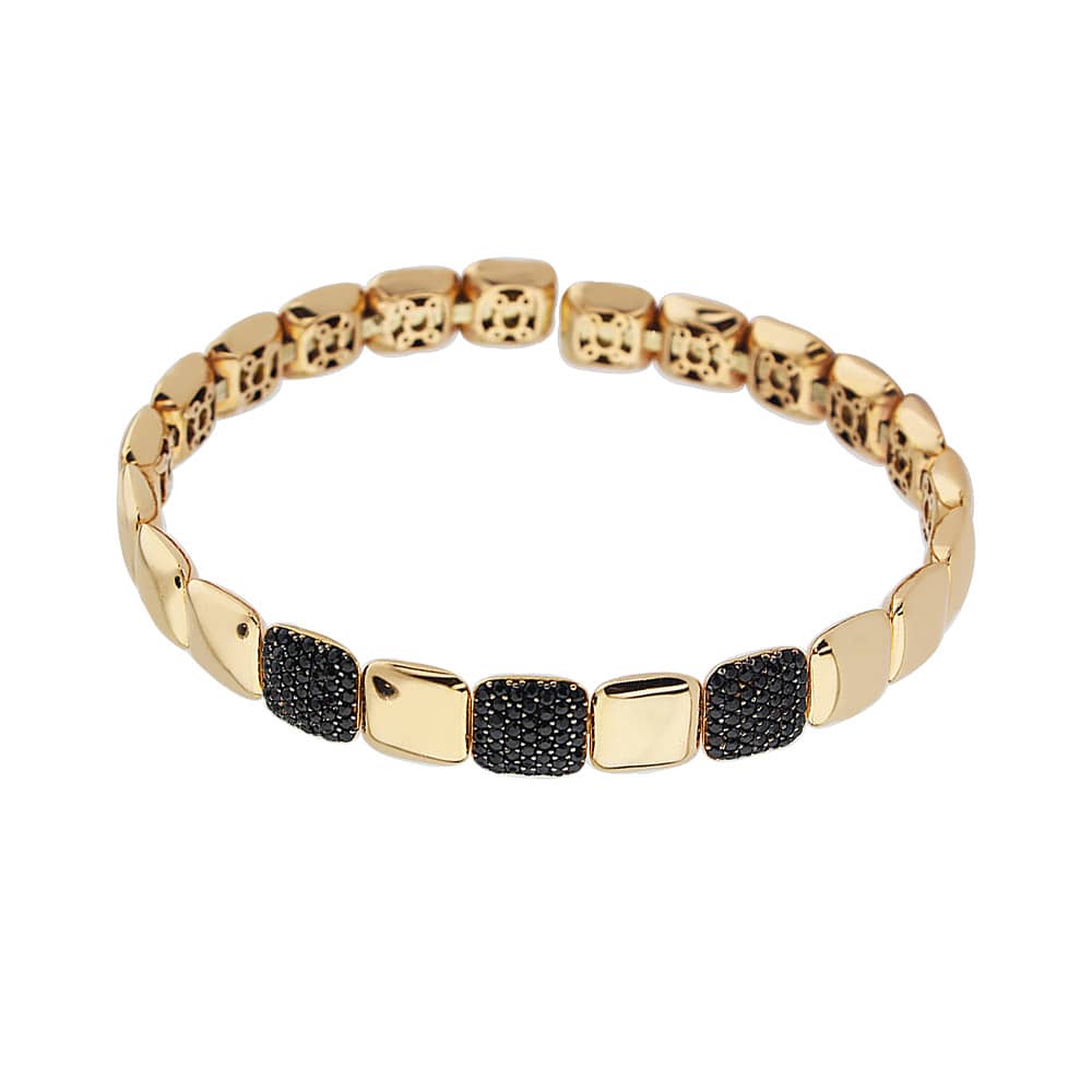 Black Stone Rose Gold Unisex Bracelet