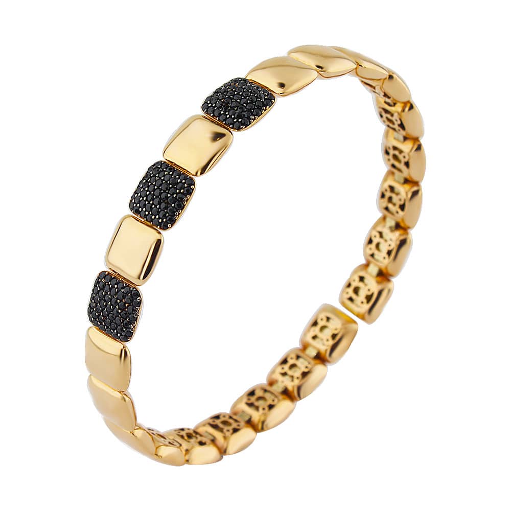 Black Stone Rose Gold Unisex Bracelet
