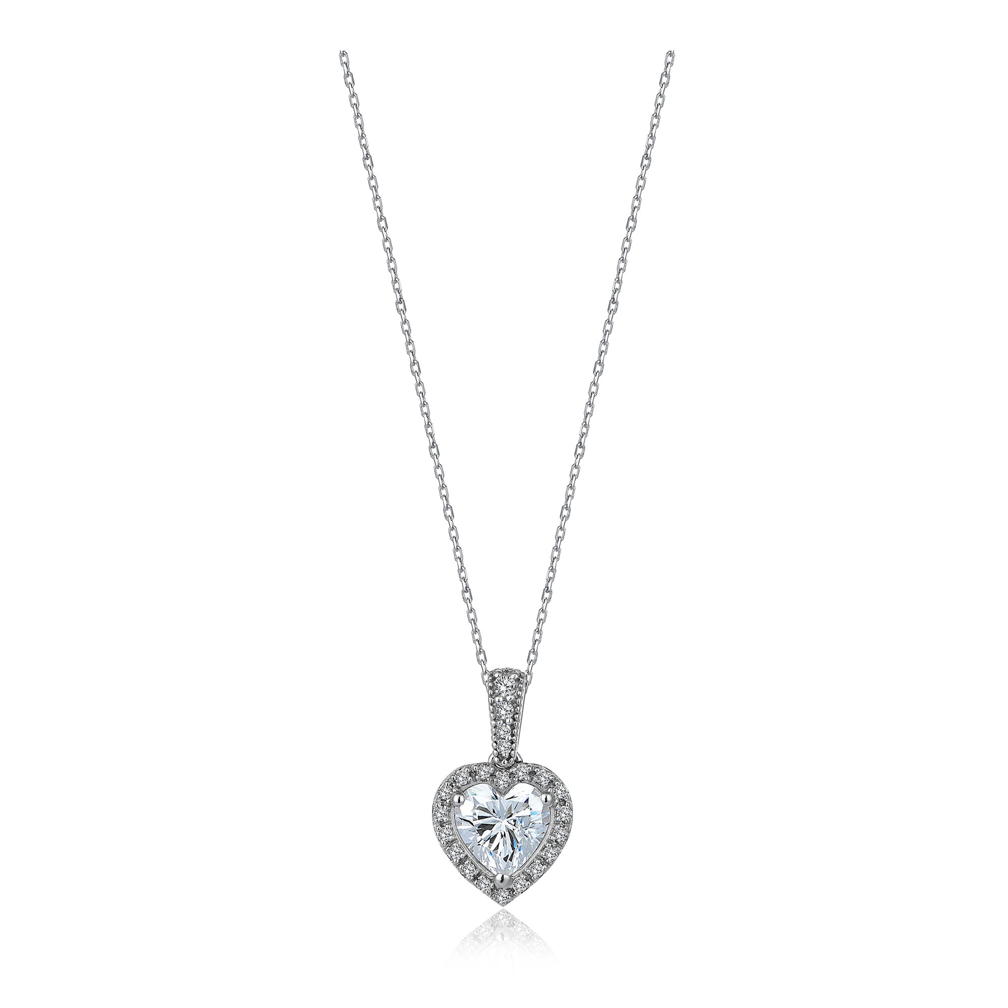 1.20 Carat Heart Anturage Diamond Necklace