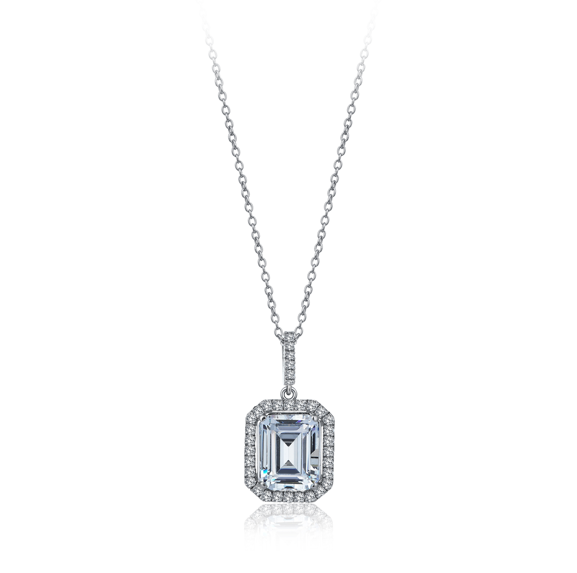 Emerald Cut Diamond Hybrid Gold Anturage Necklace