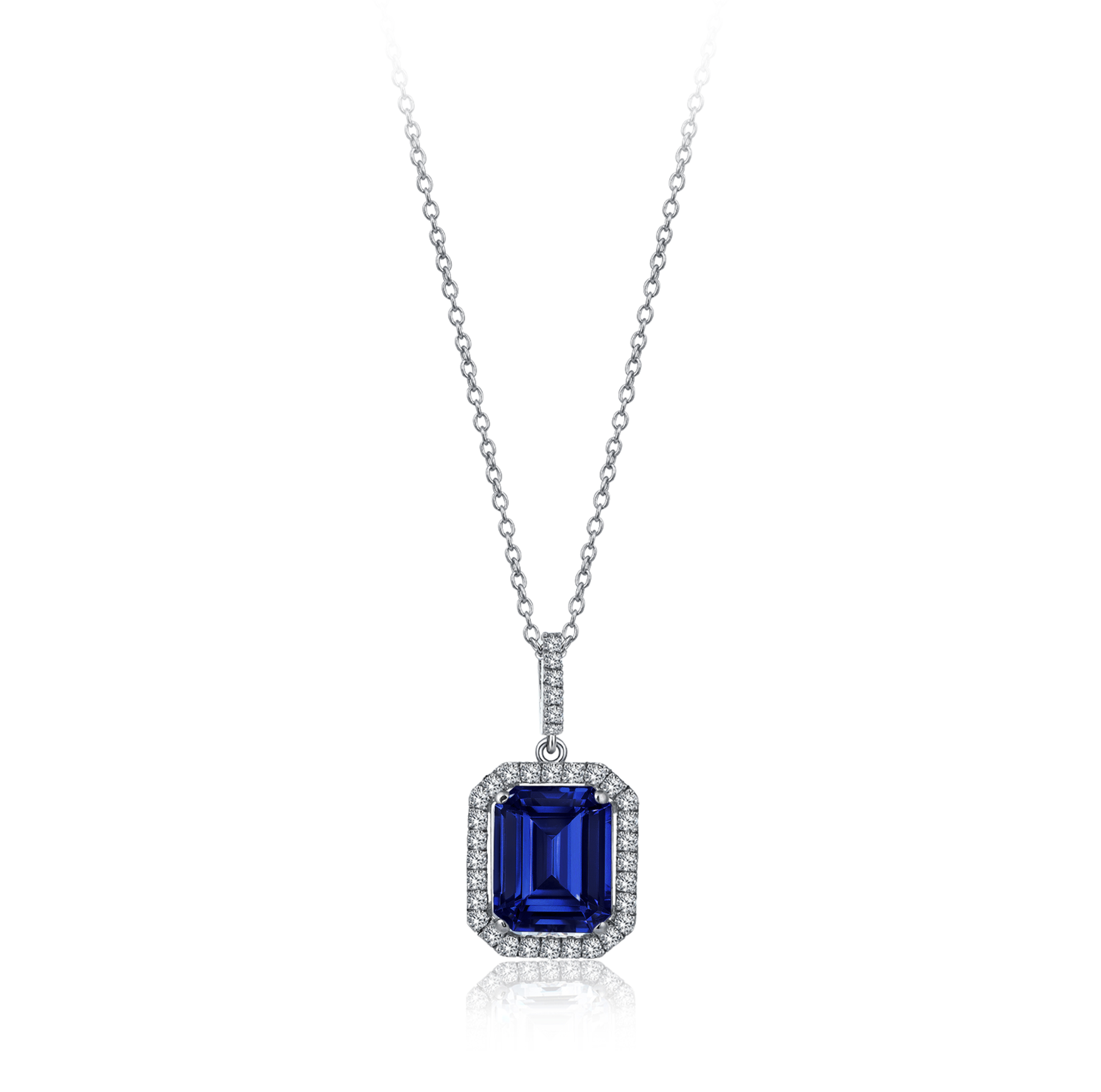 Emerald Cut Diamond Hybrid Gold Anturage Necklace