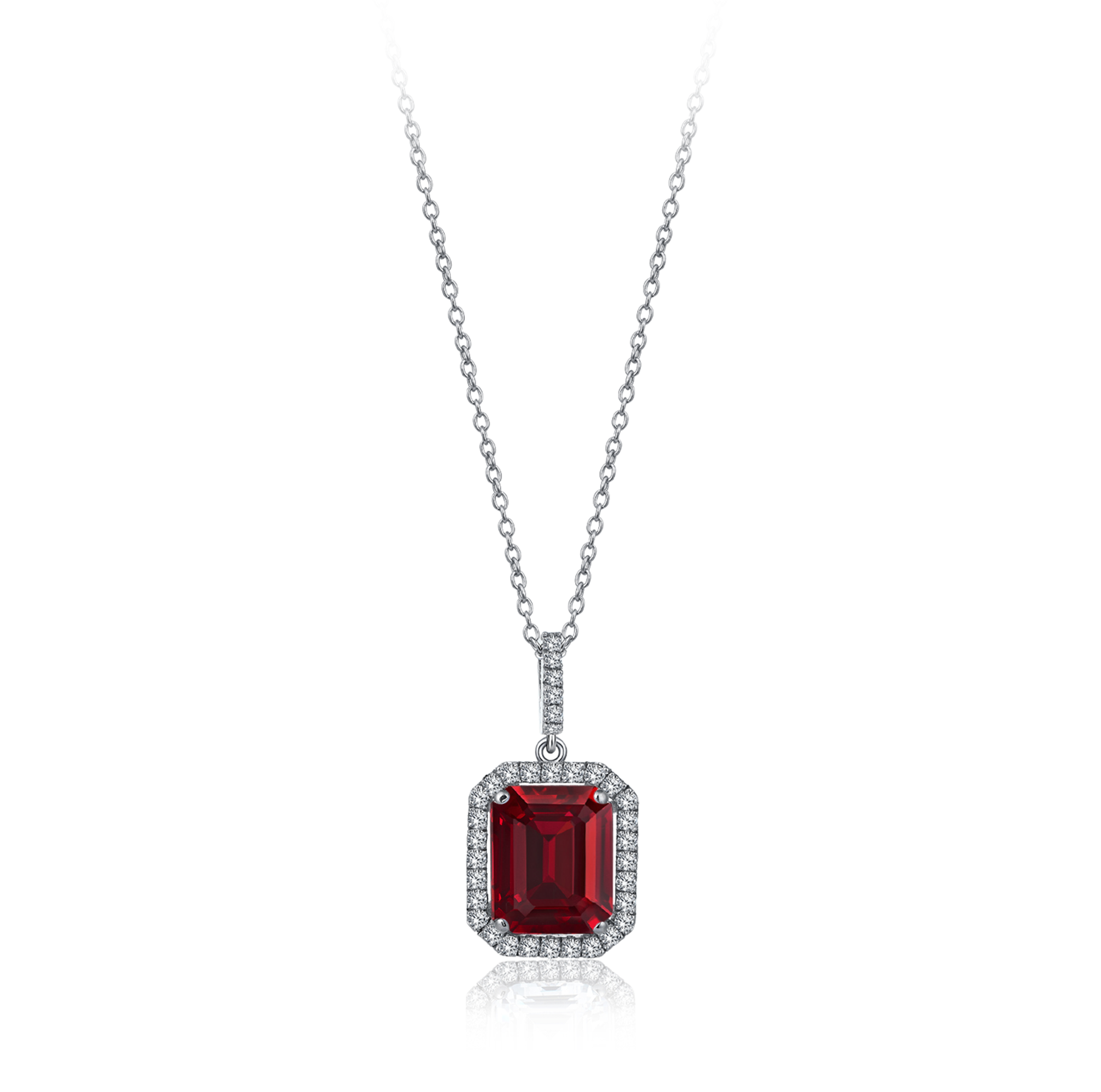 Emerald Cut Diamond Hybrid Gold Anturage Necklace