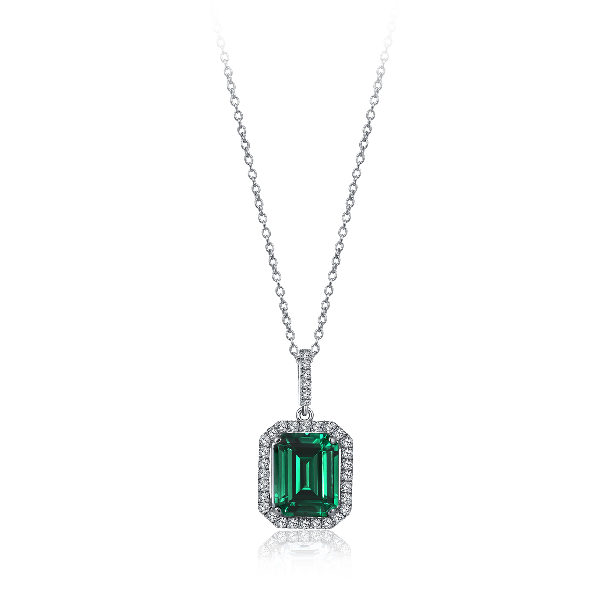 Emerald Cut Diamond Hybrid Gold Anturage Necklace
