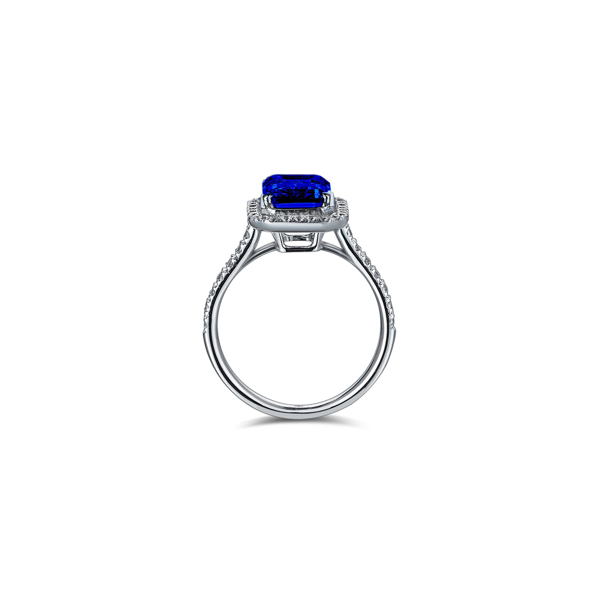 4 Carat Emerald Cut Diamond Hybrid Gold Ring
