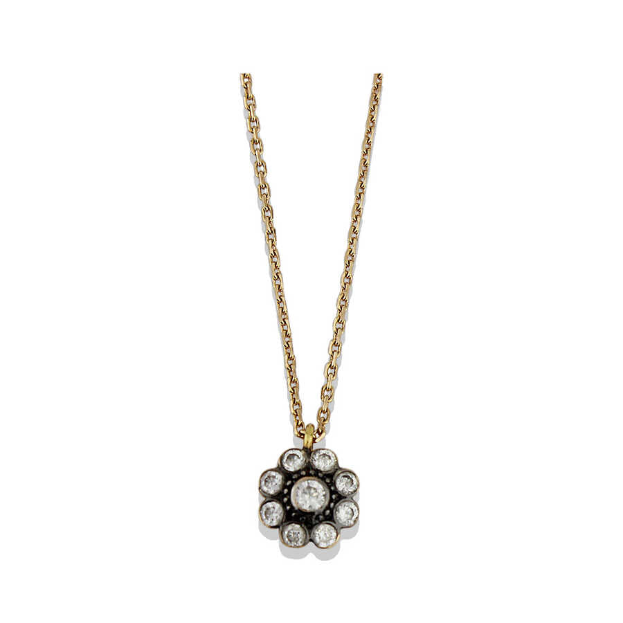 Diamond Effect Rose Gold Rose Necklace