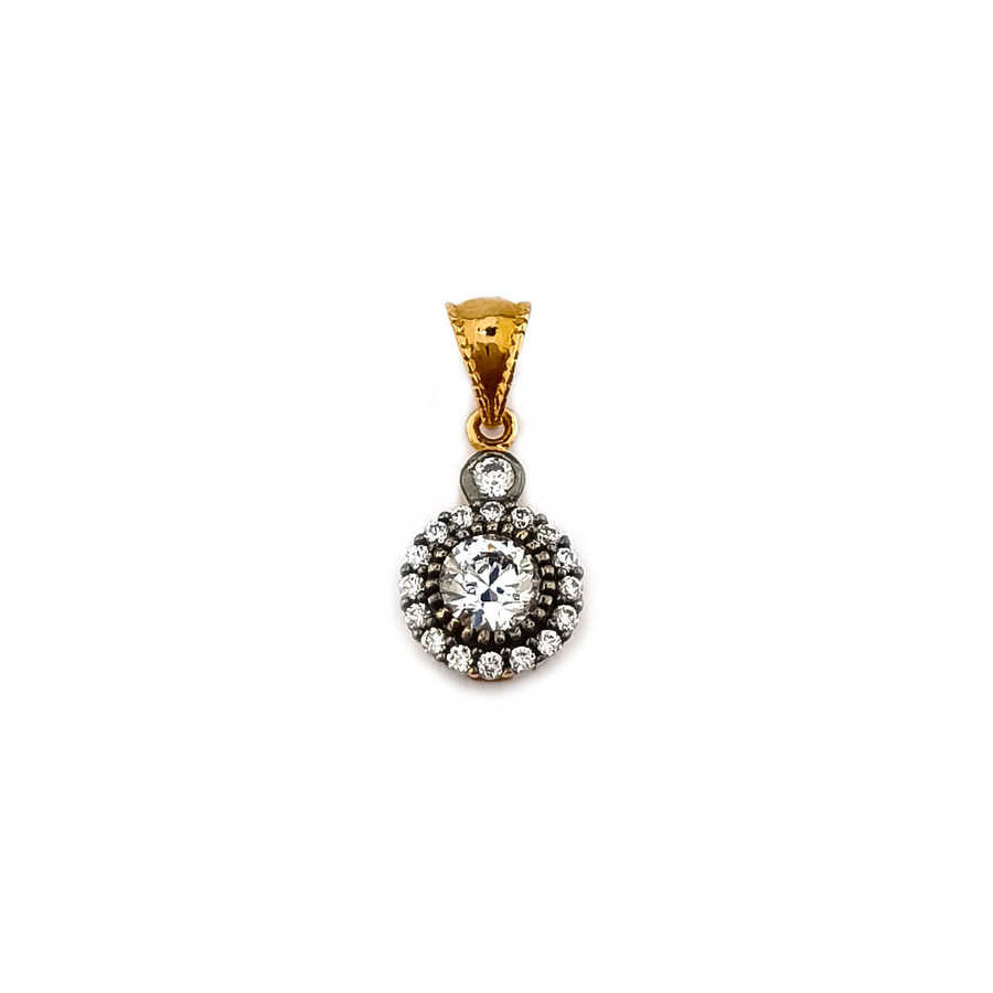 Diamond Effect Round Cut Stone Pendant