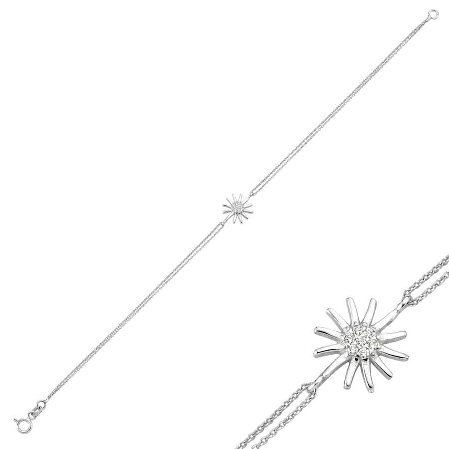 White Bracelet with Sun Design