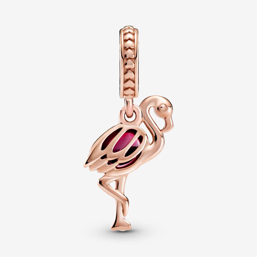 Pink Murano Glass Flamingo Charm