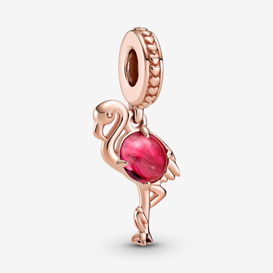 Pink Murano Glass Flamingo Charm