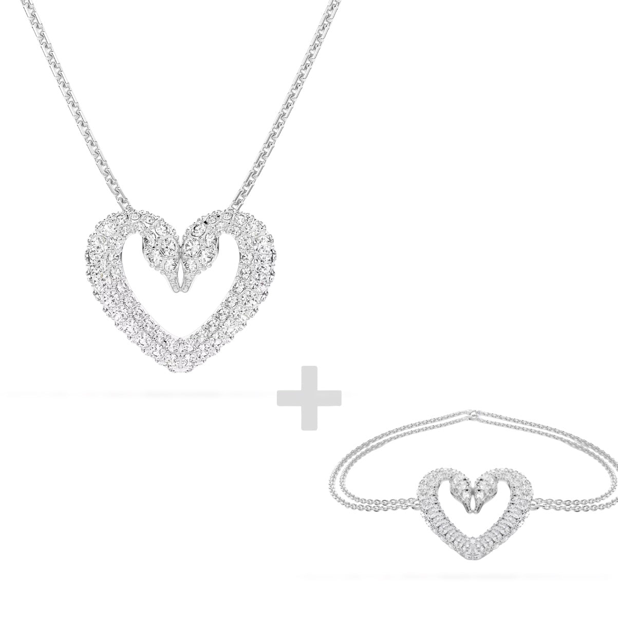 EROS Silver Necklace Bracelet Set