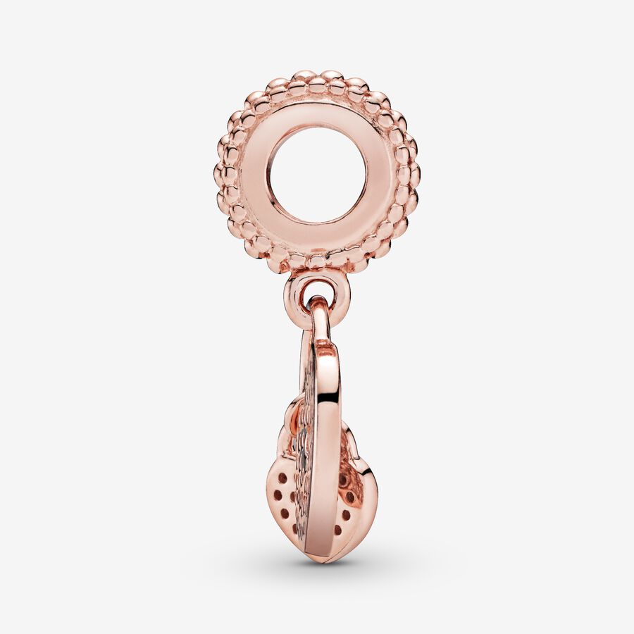 Pavé Heart-shaped Padlock Dangle Charm