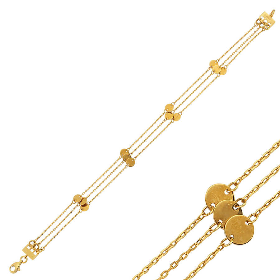 22 Carat Gold Stamp Detailed 3-Pack Bracelet