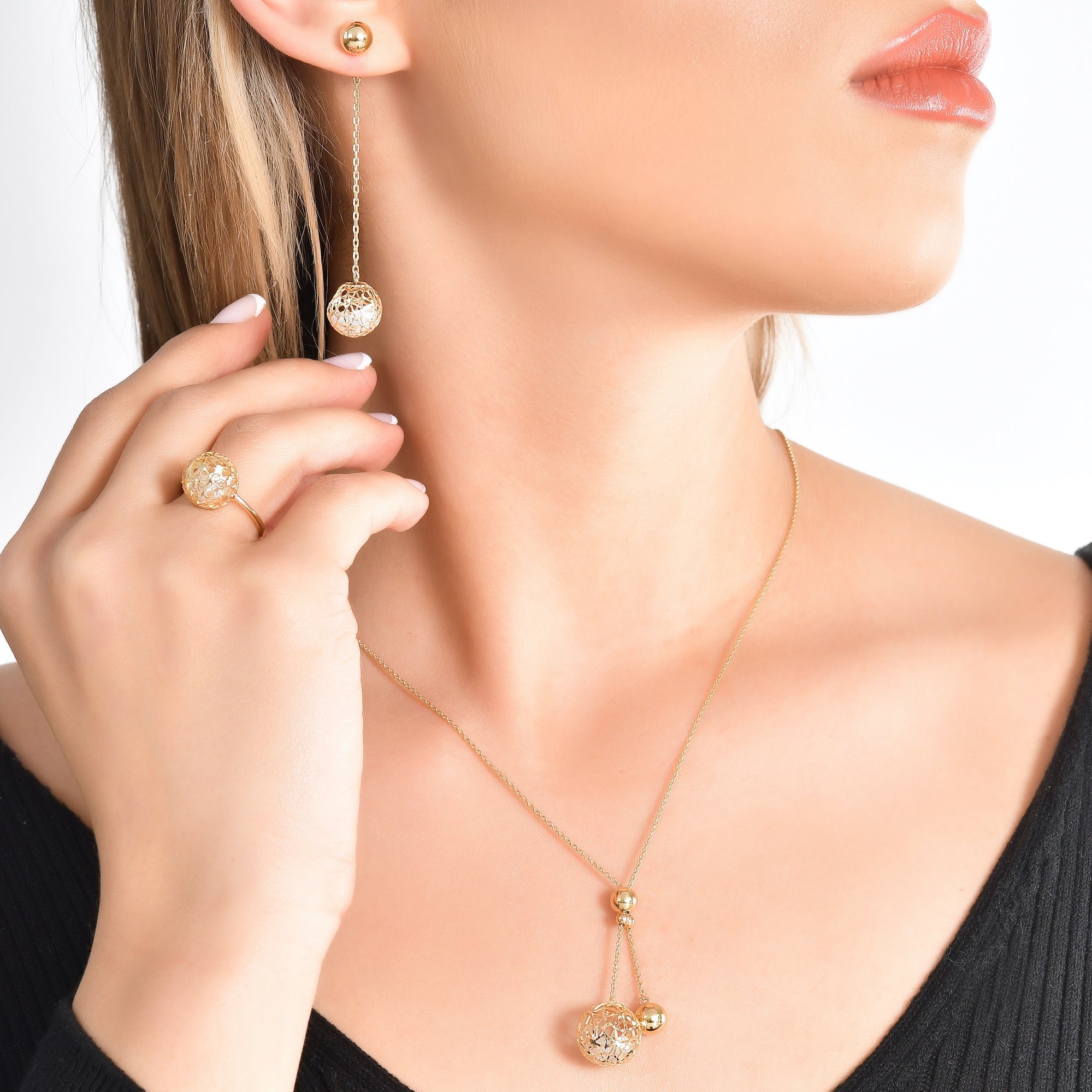 Bigo Collection Stone Cage Necklace