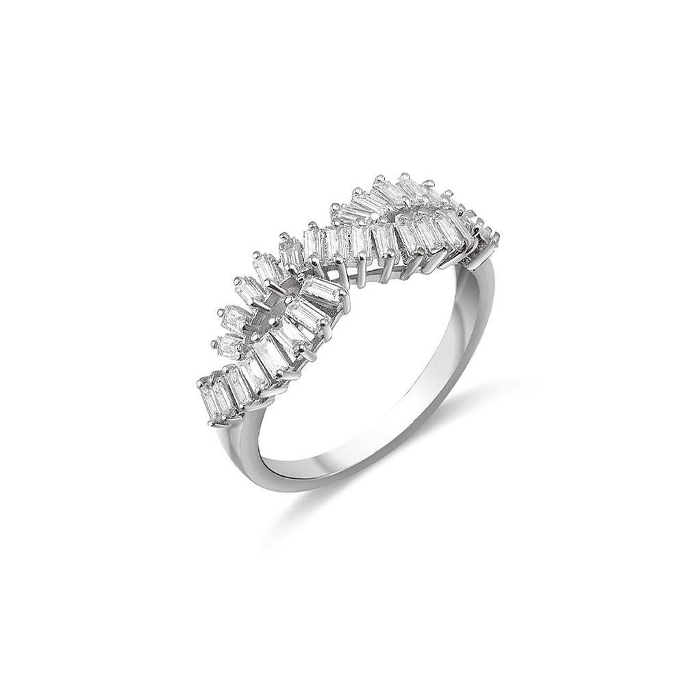 Spiral Half Round Baguette Ring