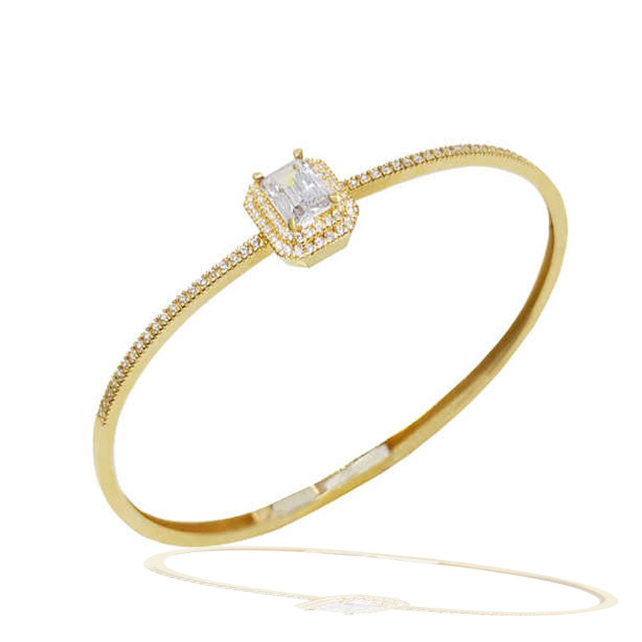 Baguette Cut Stone Cuff Bracelet