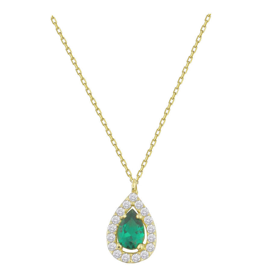 Green Drop Cut Stone Necklace